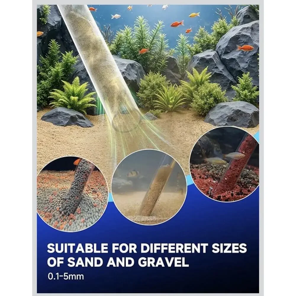 VIPASKA Electric Aquarium Gravel Cleaner 3-Mode Water Changer 6-in-1 Kit